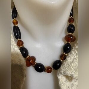 Vintage Trifari Amber beaded necklace